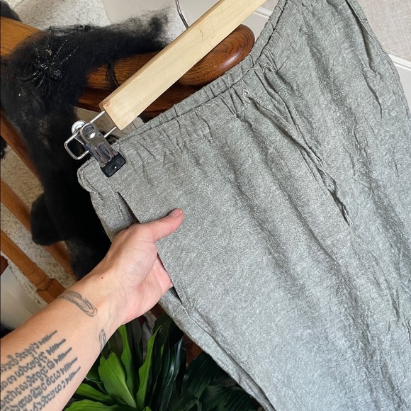 Rachel Zoe Linen Green Wide Leg Pants - Picture 4 of 11